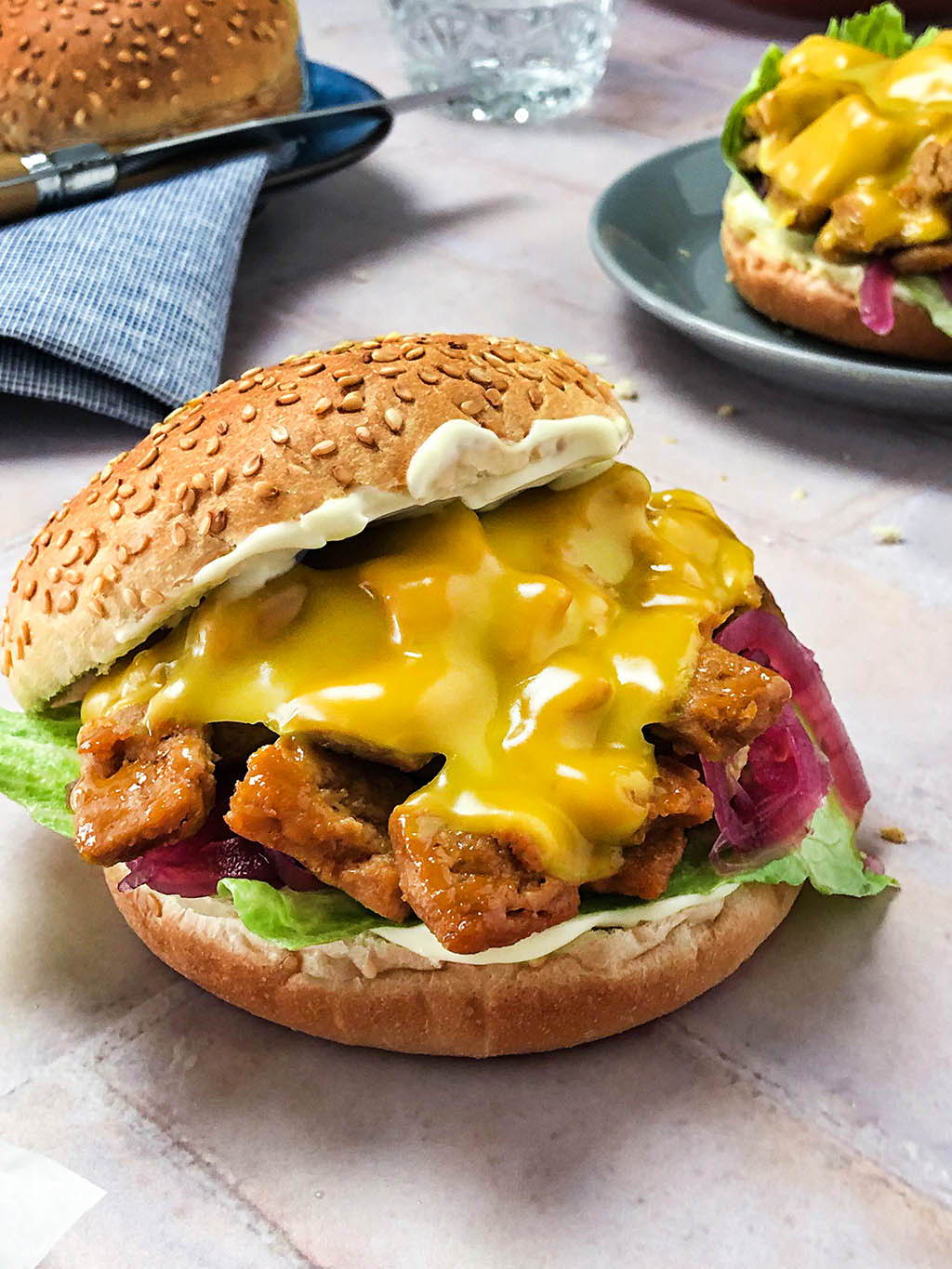 Vegan kip broodje Peas Maker